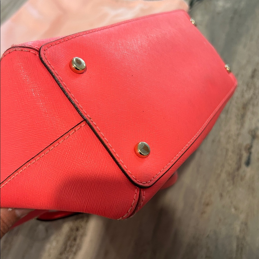 Kate Spade Coral Satchel with Tassels EUC purse shoulder bag long strap hot pink - Picture 4 of 6